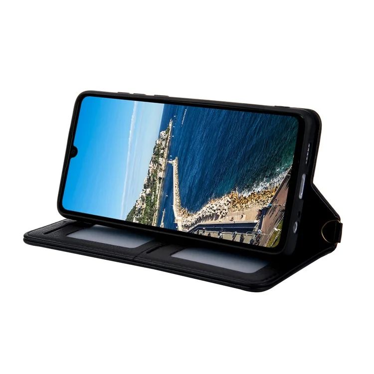 CMAI2 PU Leder Ständer Geldbörse Handyhülle für Huawei P30 - Schwarz