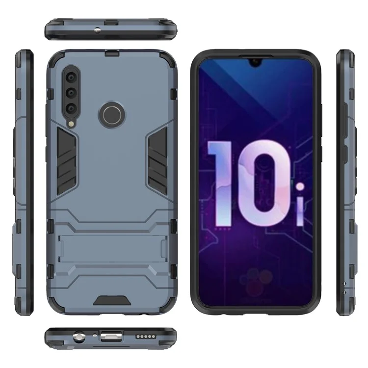 Case Híbrida de Plástico + TPU Com Kickstand Para Huawei Honor 20i / Honra 10i / Honra 20 Lite - Azul Escuro