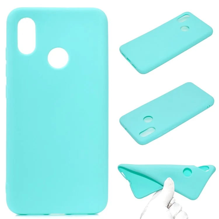 Candy-Farbe Soft TPU Handyhülle für Huawei Y6 (2019, mit Fingerabdrucksensor) / Y6 Prime (2019) - Cyan