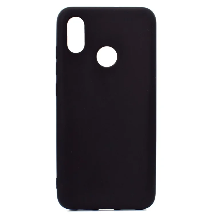 Candy Color Soft TPU Case de Telefone Para Huawei Y6 (2019, Com Sensor de Impressão Digital) / Y6 Prime (2019) - Preto