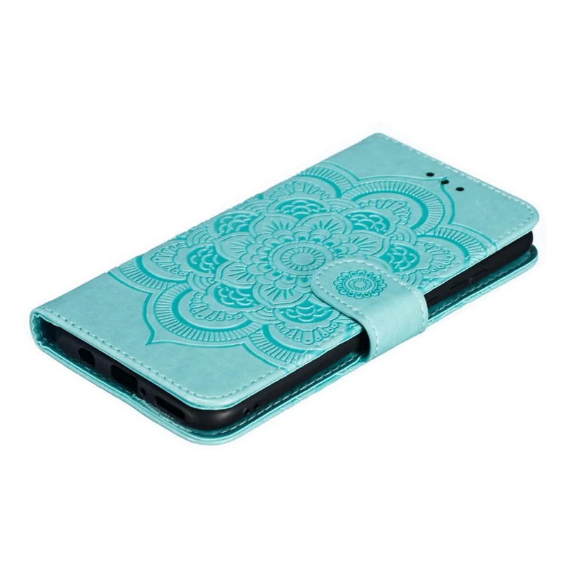 Para Huawei P30 Lite/nova 4e/P30 lite New Edition Imprint Mandala Flower Phone Cover Case Leather Wallet - Verde
