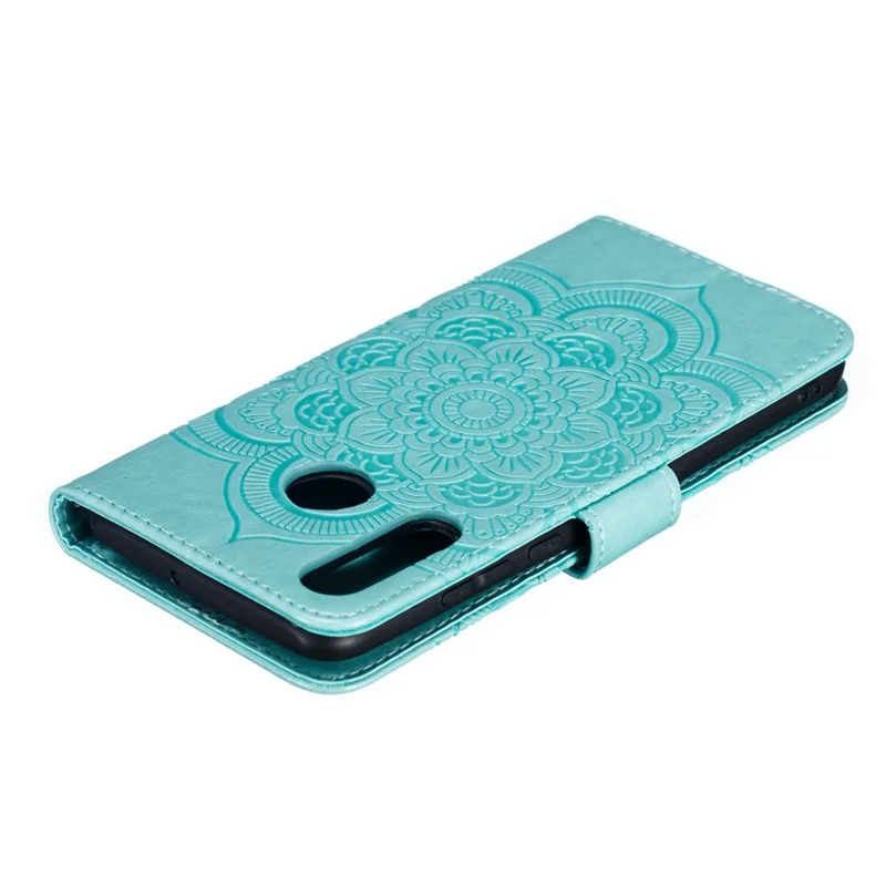 Para Huawei P30 Lite/nova 4e/P30 lite New Edition Imprint Mandala Flower Phone Cover Case Leather Wallet - Verde