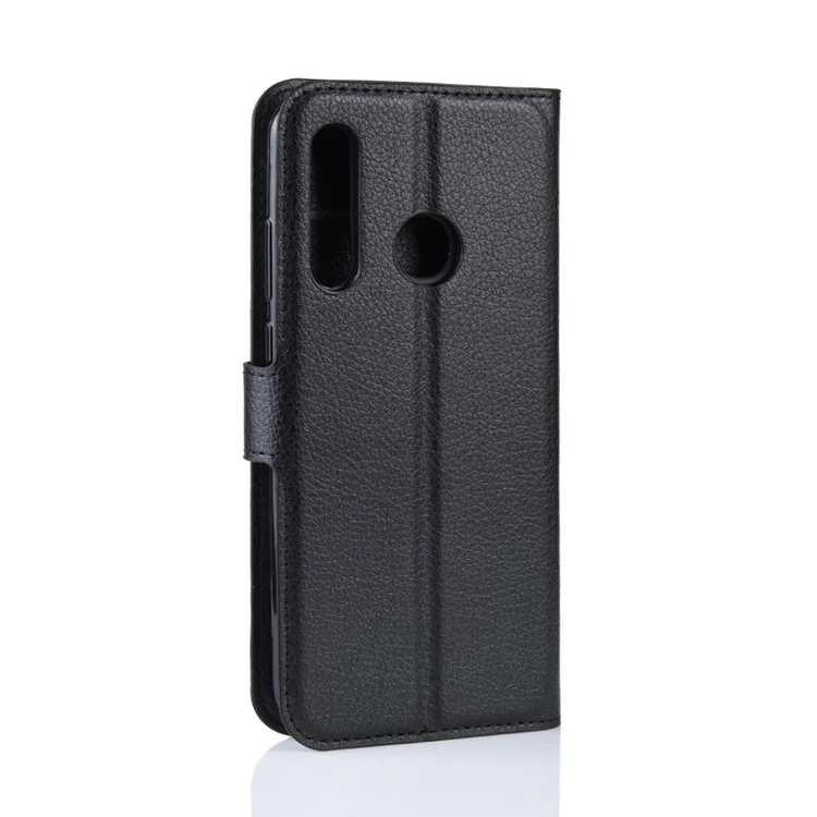 Litchi Skin Wallet Leather Stand Case Para Huawei P Smart Plus 2019 / Desfrute de 9s/ Maimang 8 - Preto