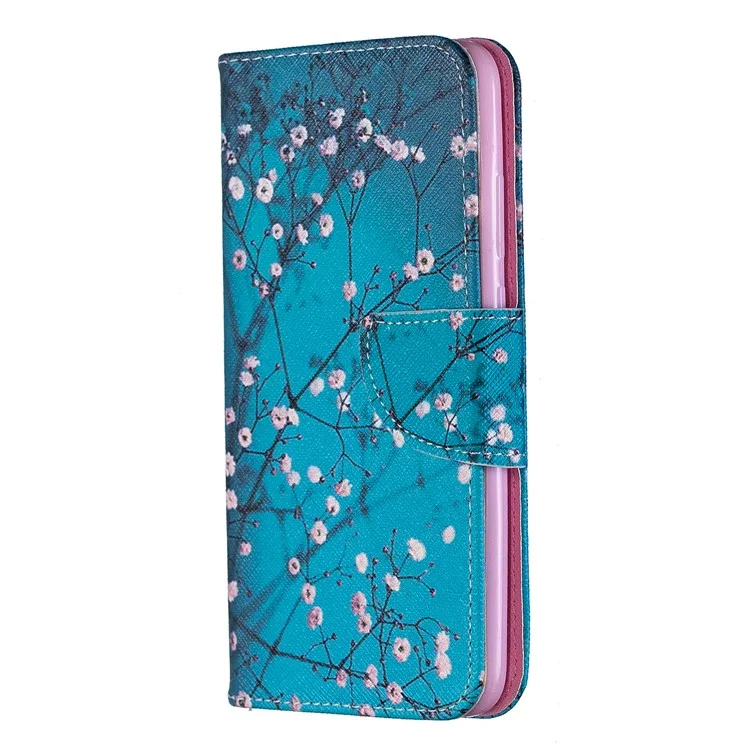 Padrão Printing Leather Wallet Case Para Huawei P Smart Plus 2019 / Desfrute de 9s/ Maimang 8 / Honra 10i - Árvore Com Flores