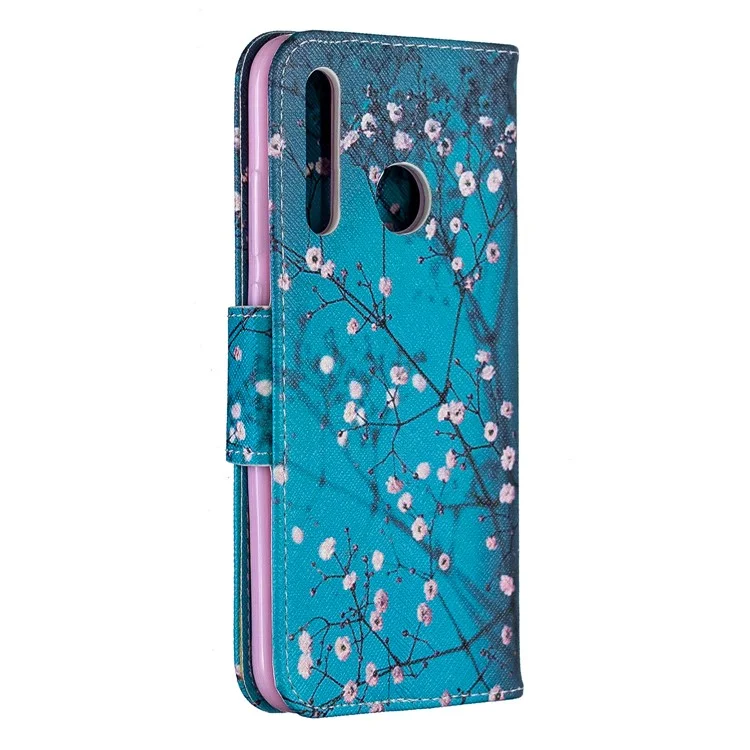 Padrão Printing Leather Wallet Case Para Huawei P Smart Plus 2019 / Desfrute de 9s/ Maimang 8 / Honra 10i - Árvore Com Flores