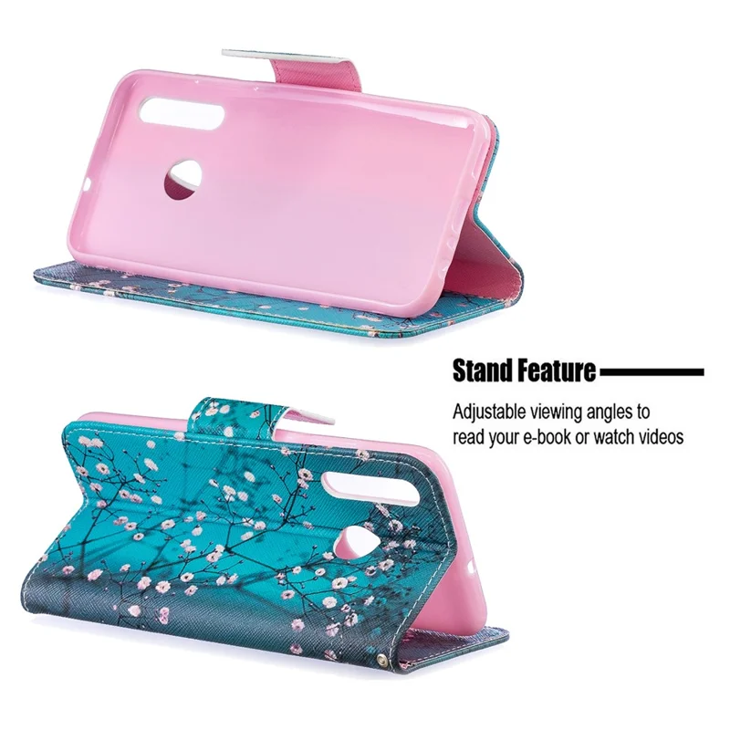 Padrão Printing Leather Wallet Case Para Huawei P Smart Plus 2019 / Desfrute de 9s/ Maimang 8 / Honra 10i - Árvore Com Flores
