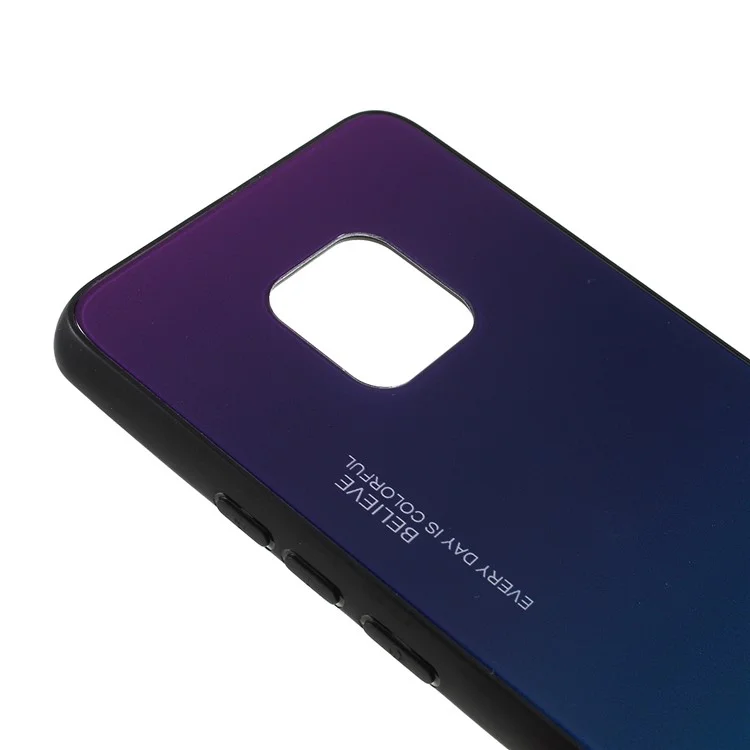 Para Huawei Mate 20 Pro Estuche Híbrido de Vidrio + PC + TPU con Color Degradado - Morado / Azul