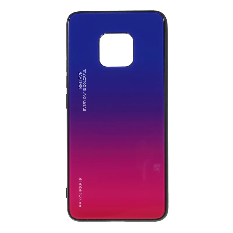 For Huawei Mate 20 Pro Gradient Color Glass + PC + TPU Hybrid Case - Blue / Rose