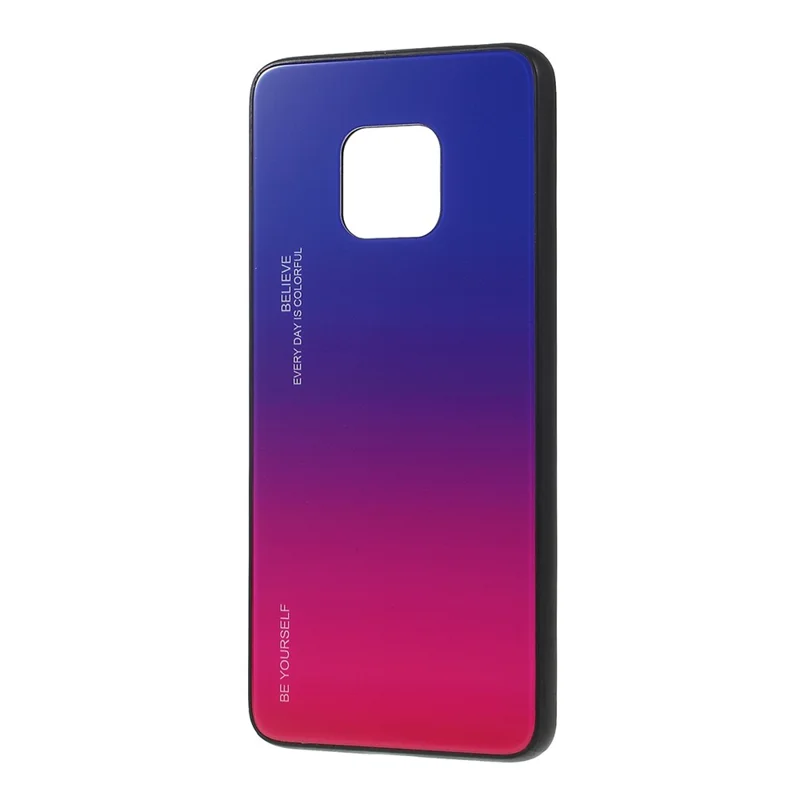 For Huawei Mate 20 Pro Gradient Color Glass + PC + TPU Hybrid Case - Blue / Rose