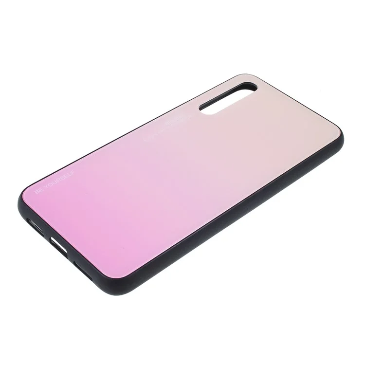 Для Huawei P20 Pro Gradient Color Glass + PC + TPU Hybrid Mobile Phone Корпус - Золото / Розовый
