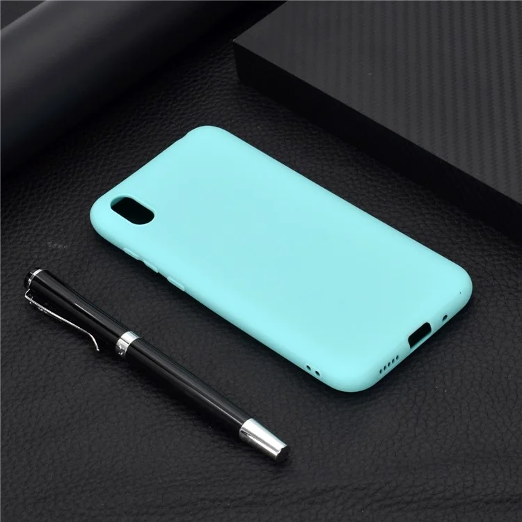 Solid Color Matte TPU Soft Mobile Phone Cover for Huawei Honor 8S / Y5 (2019) - Cyan