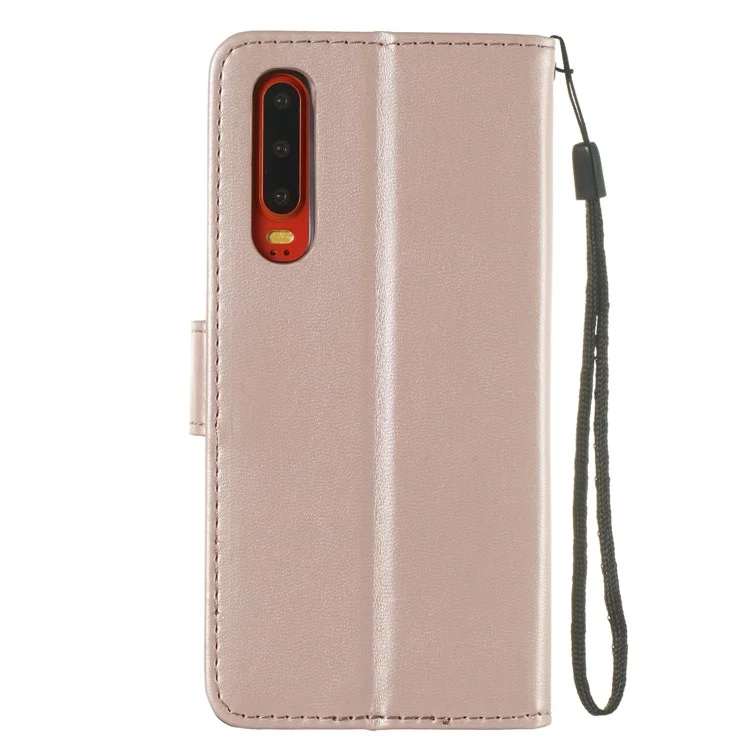 Case de Support en Cuir de Portefeuille Pour Huawei P30 - or Rose