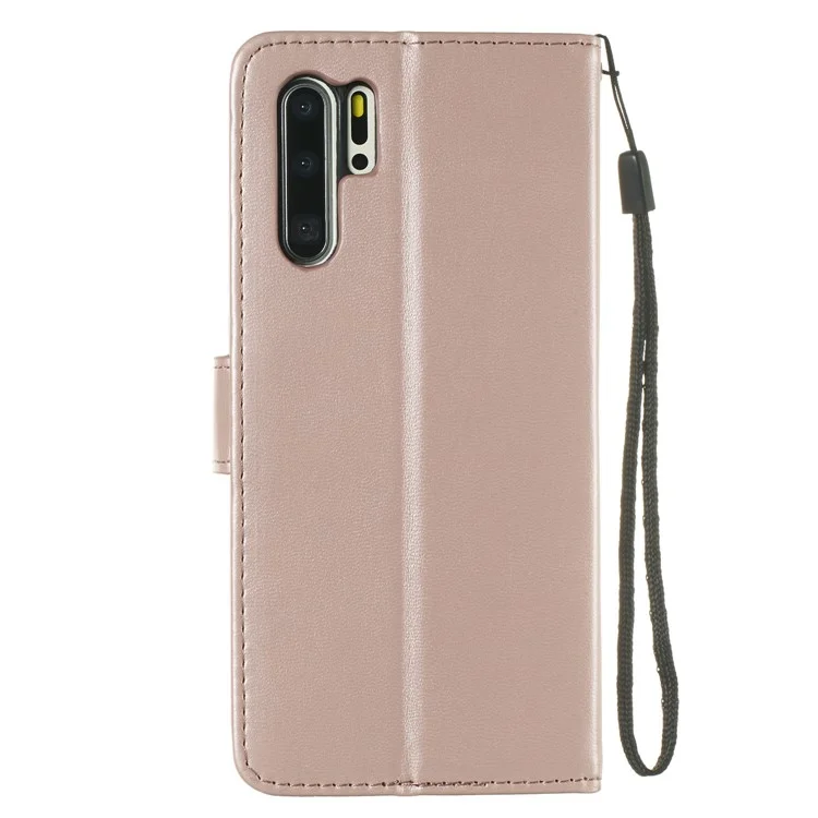 Solid Color Leather Wallet Stand Phone Case Cover für Huawei P30 Pro - Hellrosa