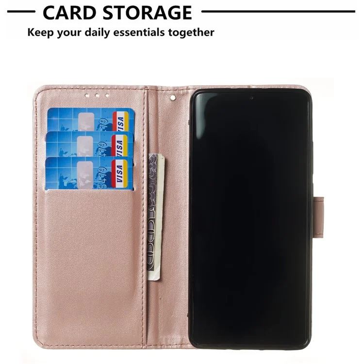 Solid Color Leather Wallet Stand Phone Case Cover für Huawei P30 Pro - Hellrosa