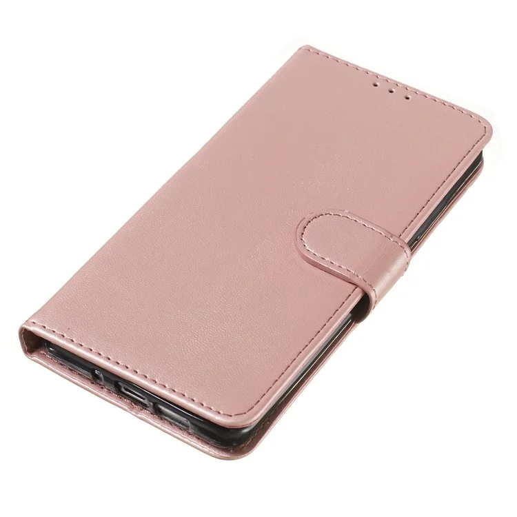 Solid Color Leather Wallet Stand Phone Case Cover für Huawei P30 Pro - Hellrosa