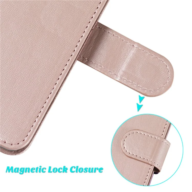 Solid Color Leather Wallet Stand Phone Case Cover für Huawei P30 Pro - Hellrosa