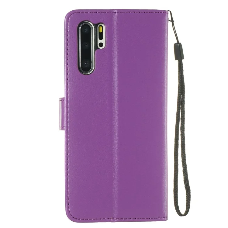 Einfarbige Leder-Brieftasche, Ständer, Telefonhülle für Huawei P30 Pro - Lila