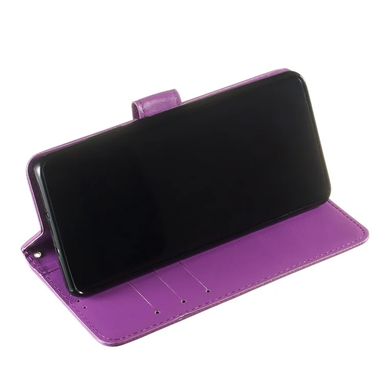 Einfarbige Leder-Brieftasche, Ständer, Telefonhülle für Huawei P30 Pro - Lila