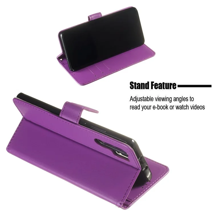 Einfarbige Leder-Brieftasche, Ständer, Telefonhülle für Huawei P30 Pro - Lila