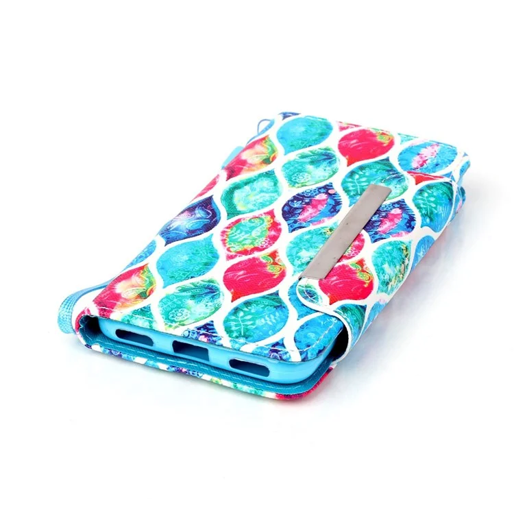 Patterned Leather Wallet Stand Case for Huawei Honor 4A / Y6 - Colorful Leaves