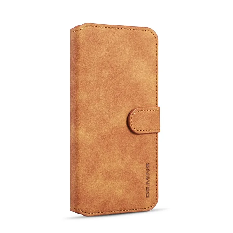 DG.MING Retro Style Leather Wallet Stand Case for Huawei P30 Lite New Edition/P30 Lite/nova 4e - Brown