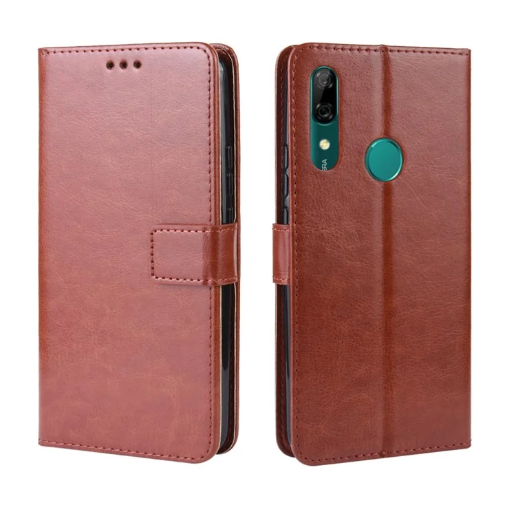 Crazy Horse Leather Wallet Case for Huawei Honor 9X (Global)/ P Smart Z / Y9 Prime 2019 - Brown