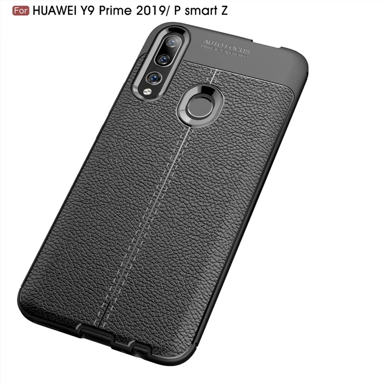 Capa TPU com Textura de Lichia para Huawei P Smart Z / Y9 Prime (2019) / Honor 9X (Global) - Preta