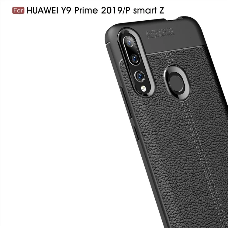 Capa TPU com Textura de Lichia para Huawei P Smart Z / Y9 Prime (2019) / Honor 9X (Global) - Preta
