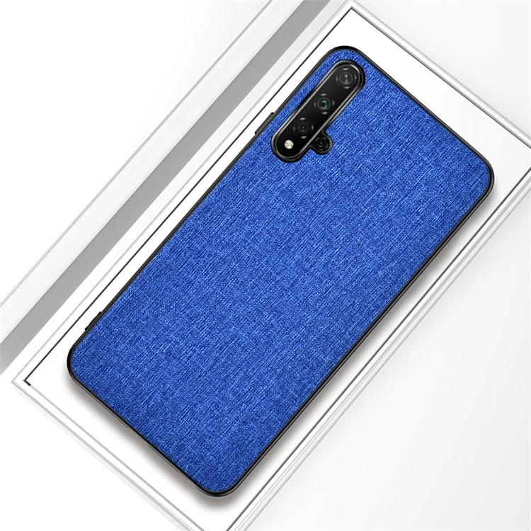 Matte Cloth Coated TPU Hybrid Cell Phone Case for Huawei Honor 20 / Honor 20s - Blue
