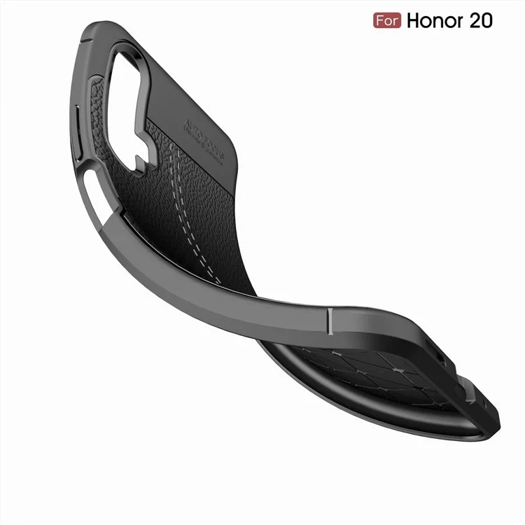 Custodia per telefono in TPU con texture a litchi per Huawei Honor 20S (per la Cina) / Honor 20 / nova 5T - Nero