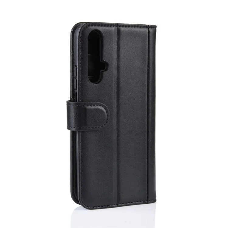 Split Leather Phone Cover for Huawei Honor 20/Honor 20S  - Black