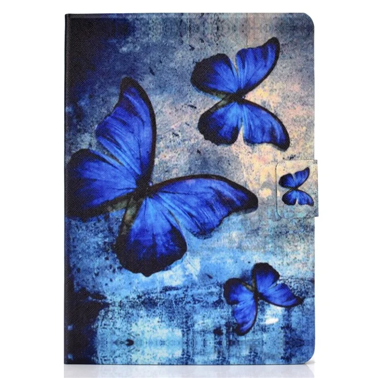 Shock-proof Pattern Printing Card Slot Stand PU Leather Tablet Case for Huawei MediaPad T3 10 - Blue Butterflies