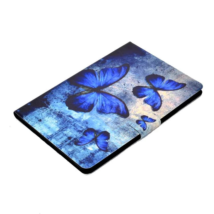 Étui en cuir PU à motif antichoc avec fente pour carte et support pour Huawei MediaPad T3 10 - Papillons bleus