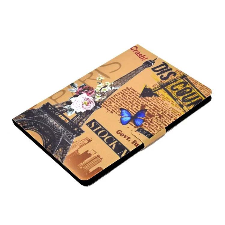 Shock-proof Pattern Printing Card Slot Stand PU Leather Tablet Case for Huawei MediaPad T3 10 - Eiffel Tower