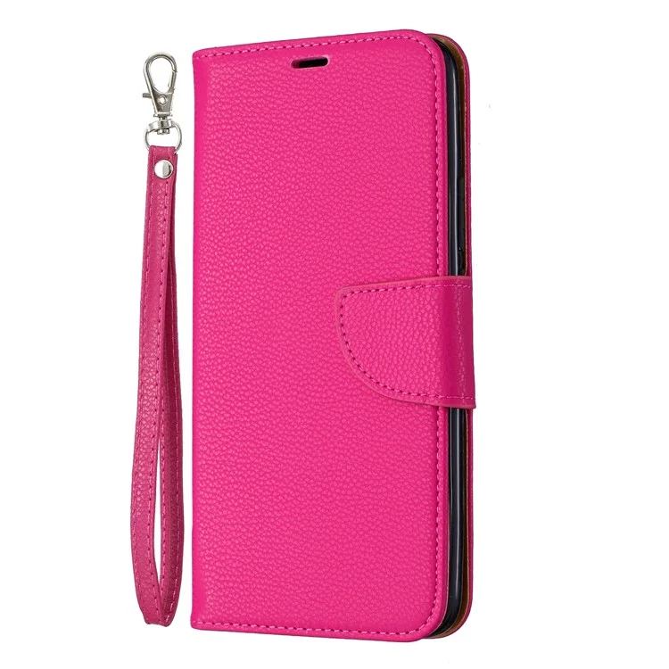 Litchi Texture Leather Willet Stand Case Para Huawei P Smart Z - Rosa