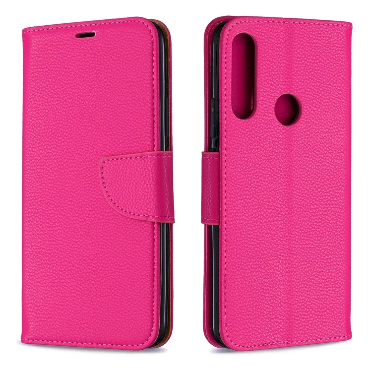 Litchi Texture Leather Wallet Stand Case for Huawei P Smart Z - Rose