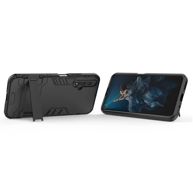 Guard PC + TPU Case de Teléfonos Móviles Con Kickstand Para Huawei Honor 20/Honor 20s - Negro