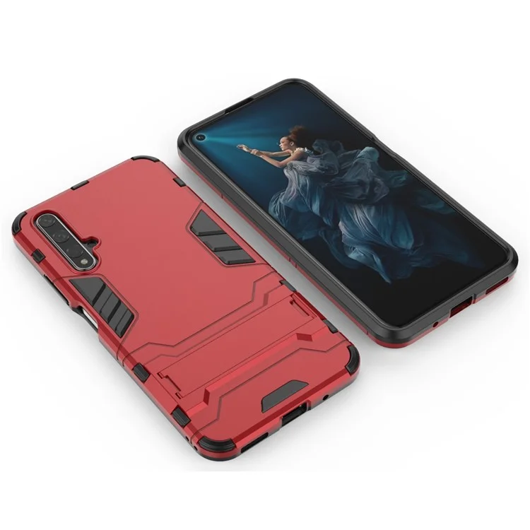 Guard PC + TPU Mobile Phone Case with Kickstand for Huawei Honor 20/Honor 20S - Red