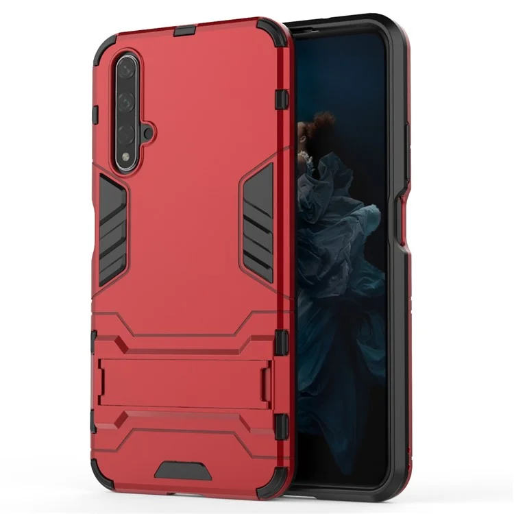 Guard PC + TPU Mobile Phone Case with Kickstand for Huawei Honor 20/Honor 20S - Red