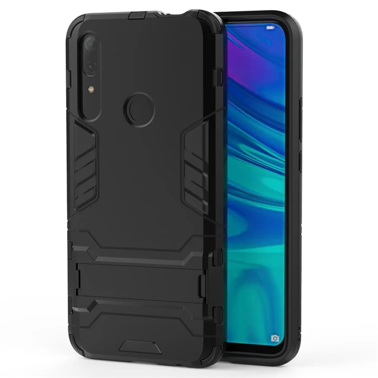 Guard PC + TPU Mobile Phone Covering Case with Kickstand for Huawei Honor 9X (Global)/P Smart Z / Y9 Prime 2019 / Enjoy 10 Plus - Black