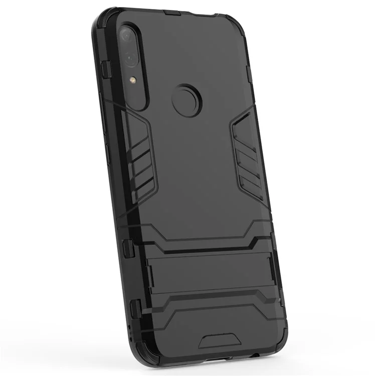 Guard PC + TPU Mobile Phone Covering Case with Kickstand for Huawei Honor 9X (Global)/P Smart Z / Y9 Prime 2019 / Enjoy 10 Plus - Black