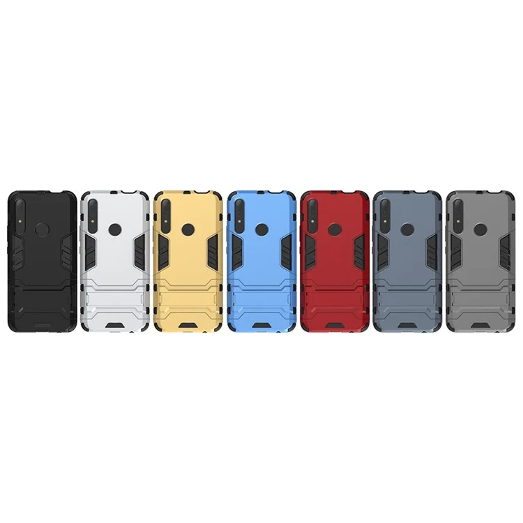 Guard PC + Custodia per telefono cellulare TPU con supporto per Huawei Honor 9X (Global)/P Smart Z / Y9 Prime 2019 / Enjoy 10 Plus - Nero