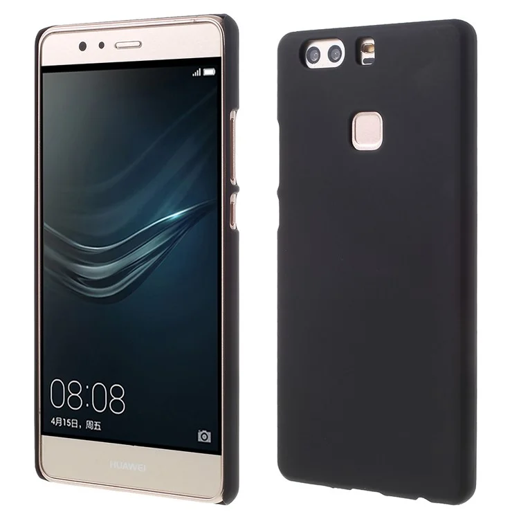 Rubber Coating PC Hard Back Case for Huawei P9 Plus - Black