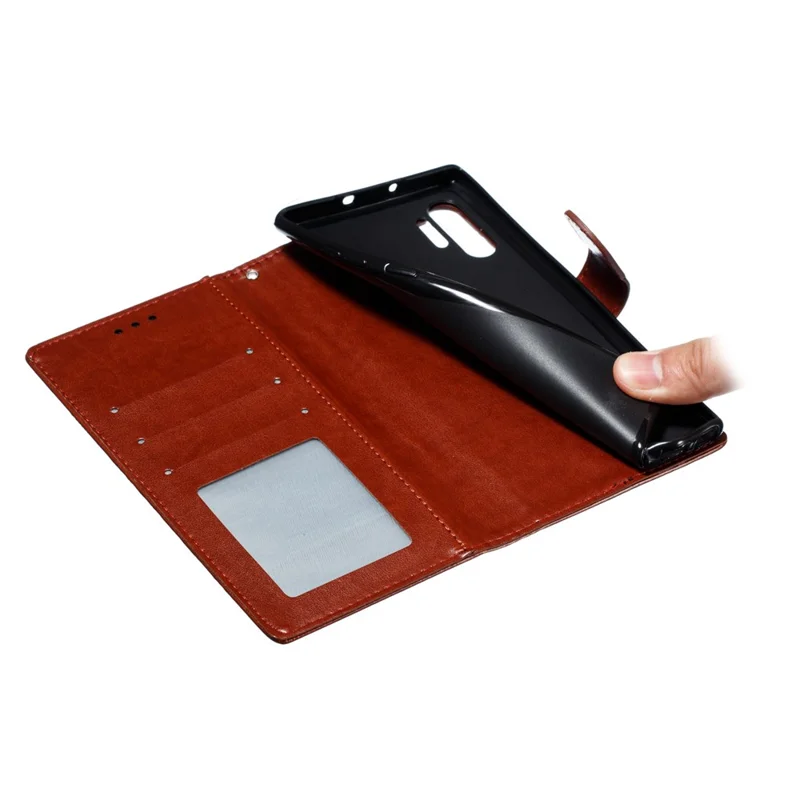 Estuche de Cuero con Estampado de Flor de Mandala para Samsung Galaxy Note 10 / Note 10 5G - Panda Plus / 10 Plus 5G - Bluswn