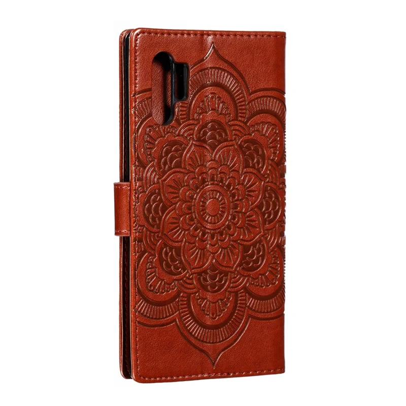 Estuche de Cuero con Estampado de Flor de Mandala para Samsung Galaxy Note 10 / Note 10 5G - Panda Plus / 10 Plus 5G - Bluswn