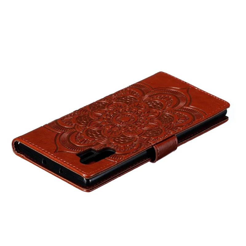 Estuche de Cuero con Estampado de Flor de Mandala para Samsung Galaxy Note 10 / Note 10 5G - Panda Plus / 10 Plus 5G - Bluswn