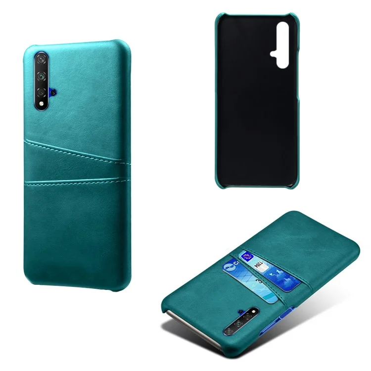 KSQ Double Card Slots PU Leather Coated PC Case for Huawei Honor 20S / Honor 20 - Green