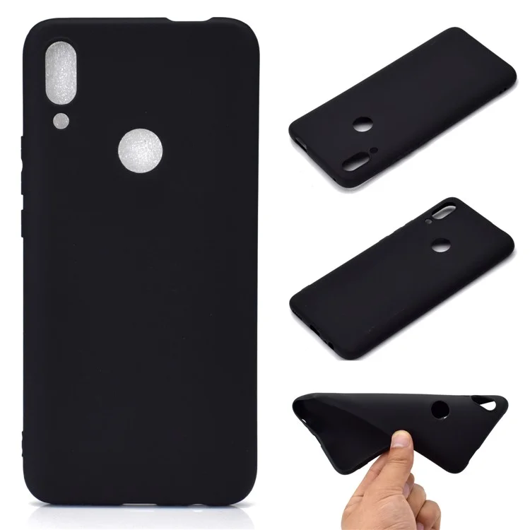 Solid Color Soft Frosted TPU Mobiltelefon Shell Für Huawei P Smart Z - Schwarz