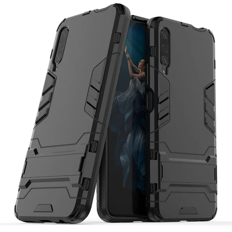 Case de Téléphone Hybride en Plastique + TPU Avec Kickstand Pour Huawei Honor 9X Pro - le Noir