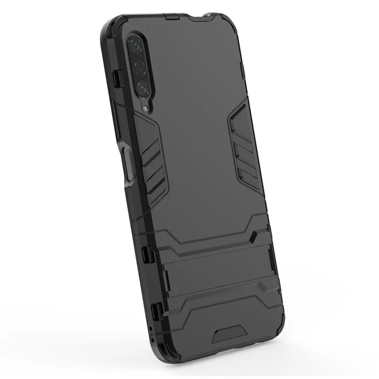 Kunststoff + TPU Hybrid Telefon Mit Kickstand Für Huawei Honor 9x Pro - Schwarz